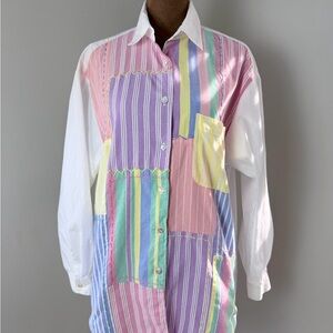Vintage Susan Bristol Pastel Patchwork color block  Shirt
